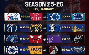 Friday, January 23 – Full NBA Schedule